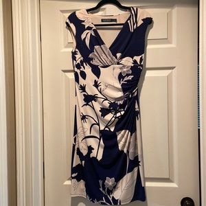 Lauren Ralph Lauren navy and white patterned dress